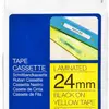 Cassette ruban Brother TZe-651 24mm×8m, jaune/noir 