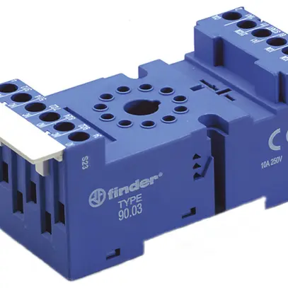 Socle à ficher Finder 90.03SMA pour relais S60, bleu 