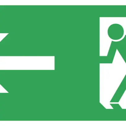 Piktogramme chemin de fuite vers la gauche, pour CFE 8 et CFE 9-11 