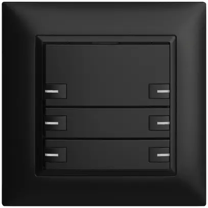 Poussoir ENC KNX 6× EDIZIOdue noir RGB avec LED 