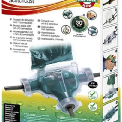 Manicotto di giunzione/derivazione 3M 92-NBC 2 GS forma a T 4×4…25/5×2.5…25mm² 