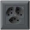 Prise ENC kallysto.line 3×T13 anthracite avec sécurité enfants 