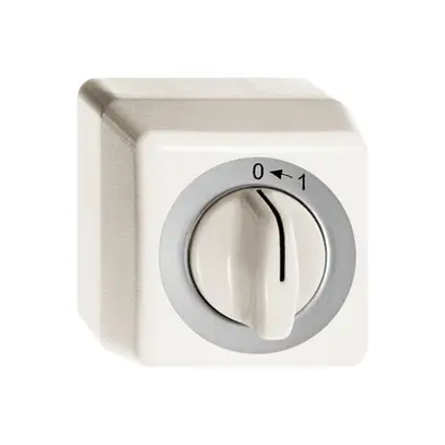 Contatto rotativo AP 0<1/1L bianco con manopola 