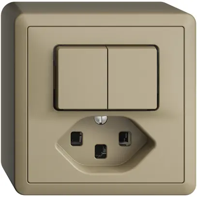 Combinazione AP 2×A-R/1L+T23 16A EDIZIOdue sand 