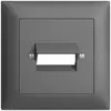 Kit frontale EDIZIOdue grigio scuro 88×88mm 2×RJ45 