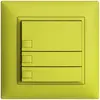 Poussoir univ. ENC 3×1t bornes enf. EDIZIOdue lemon, sans LED 