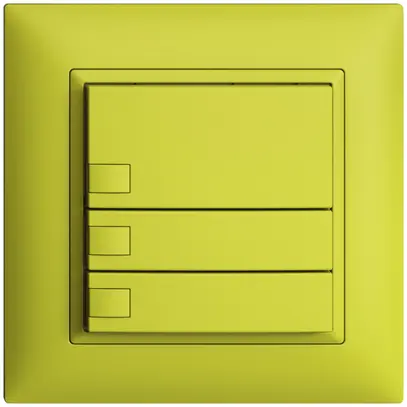 Poussoir univ. ENC 3×1t bornes enf. EDIZIOdue lemon, sans LED 