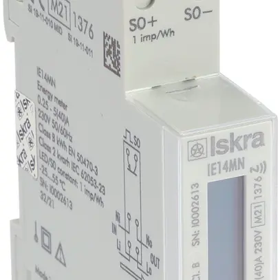 Contatore di energia digitale AMD ISKRA 1 fase MID 40A bidirezionale IR 