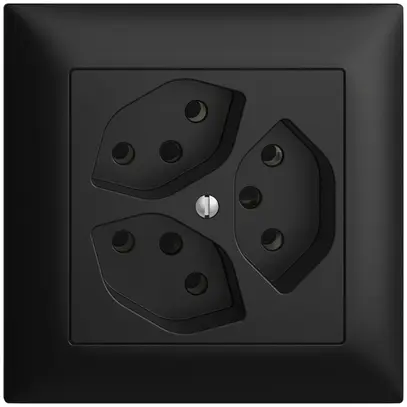 Presa INC EDIZIOdue 3×T13 nero 88×88×40mm 