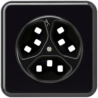 Kit frontale INC per presa Hager basico 3×tipo 23 1×S G nero 