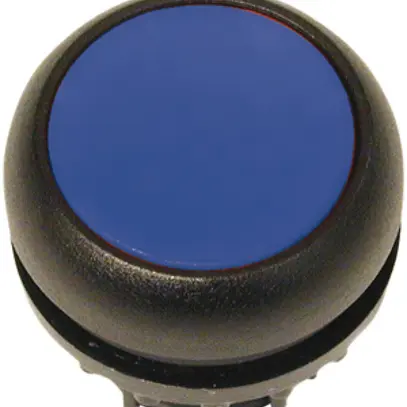Pulsante luminoso ETN RMQ piatto blu, perman., anello nero 