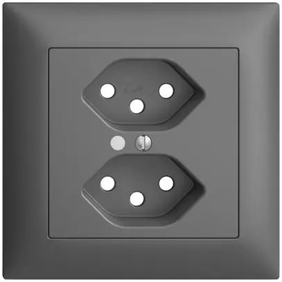 UP-Frontset EDIZIOdue dunkelgrau 88×88mm 2×T13 mit Linse 