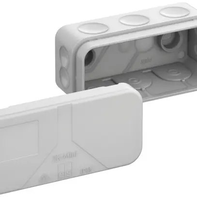 Boîte de dérivation AP 2K-Mini-L 89×43×38mm, gris clair 