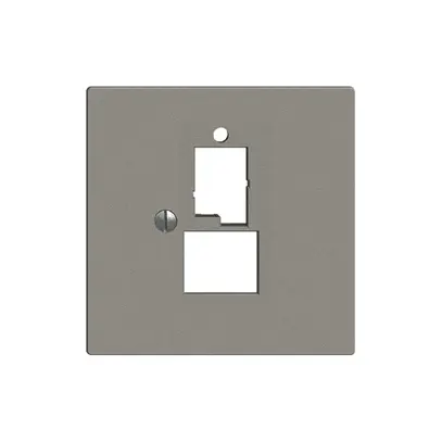 Placca frontale 1×T+T,1×RJ45 EDIZIOdue grigio scuro R&M swissline 