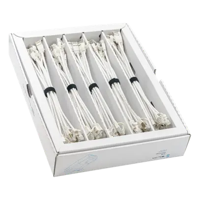 SLIM Câbles patch: 25cm, blanc, 50-Pack Cat.6A, U/FTP, LSOH, jack non sécable 