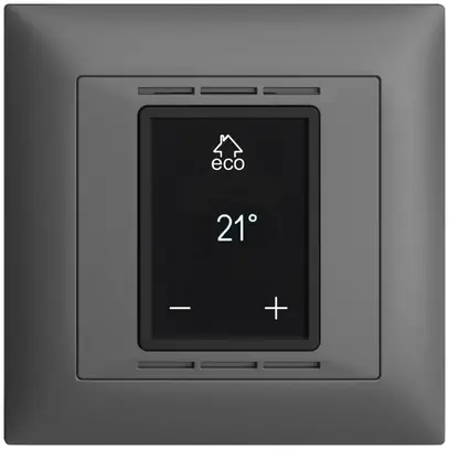 UP-Raumthermostat Edue FMI dunkelgrau mit Display, Fussboden- und Raumregler 