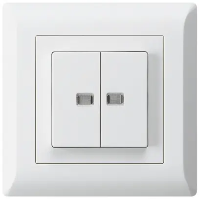 Contact à poussoir lumineux ENC kallysto.line 2×A-R/1P avec 2 lentilles blanc 
