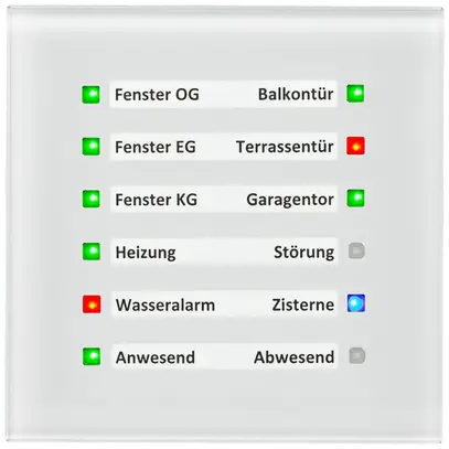 Apparecchio indicatore KNX INC MDT SCN-GLED1W.01 campo per designazione vetro 