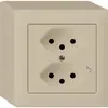 Prise AP kallysto 2×T13/1 beige avec sécurité enfants 