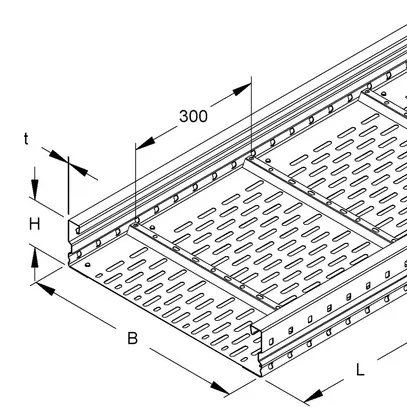 Canale portaca. portata larga 300×105mm perf.zinc.a fuoco 