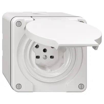 Prise NAP NEVO, 1×T15, IP21, blanc 