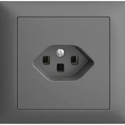 Prise INC EDIZIOdue T23 16A gris foncé, avec bornes enf. 