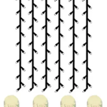 Cortina luminosa System LED Extra, 1×2m, nero, 8W, 102 LED, bianco caldo 