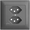 Kit frontale EDIZIOdue grigio scuro 88×88mm 2×T13/1 