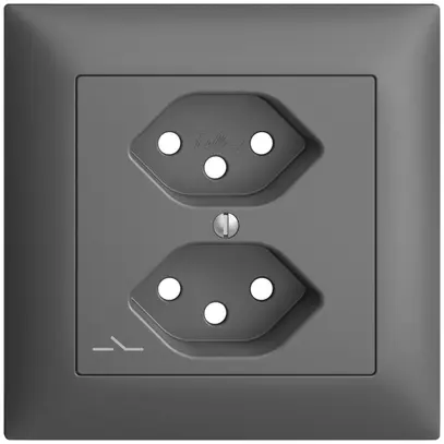 Kit frontale EDIZIOdue grigio scuro 88×88mm 2×T13/1 