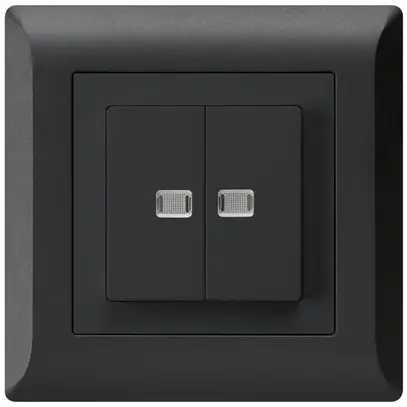 Interruttore pulsante luminoso INC kallysto.line 1/3+3/1 con 2 lenti nero 