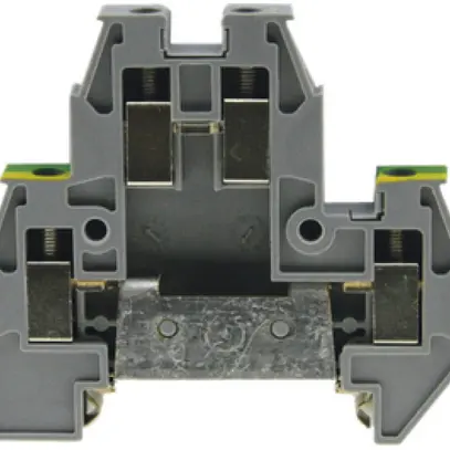 Borne de terre joignable Woertz 0.5…4mm² raccordement à vis 2×2 DIN 35mm gris 