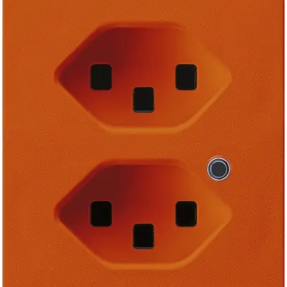 Prise FLF Hager 2×type 23 illuminé D orange 
