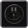 UP-Steckdose 2×USB & Typ 13 basico C 2400mA schwarz 