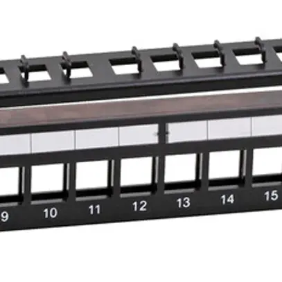 Patchpanel 19" H-LINE I 24-Port Keystone leer geschirmt 1HE schwarz 