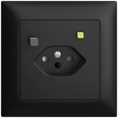 Prise ENC EDIZIOdue T13 FI 30mA FMI, shutter, noir 