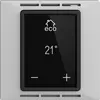 Thermostat d'ambiance EDIZIOdue F gris clair, avec écran, chauff.sol&conv. 