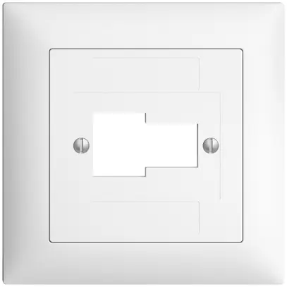 Kit frontal EDIZIOdue blanc 88×88mm 1×TT 1×RJ45 
