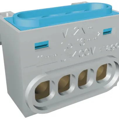 Morsetto di neutro Hager gamma 4-volte blu 