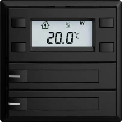 Pulsante RTH INC KNX 2×EDIZIOdue F nero, con carta+LED RGB 