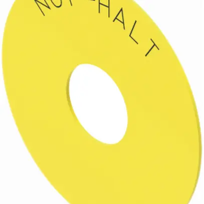 Placchetta indicatr.EAO45, giallo D75 NOT-HALT, autocollante 