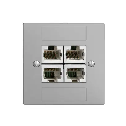 Presa INC 4×RJ45/s 4P sep. EDIZIOdue silver ITplus 