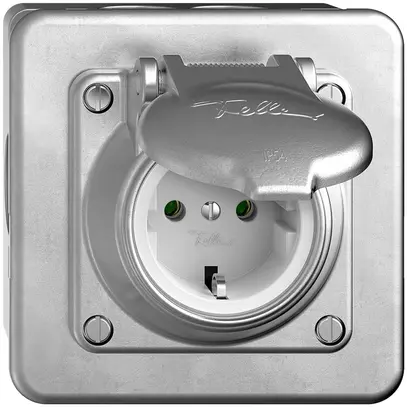 Prise SCHUKO ENC FH GUP 16A, 250VAC, L+N+PE aluminium poli 