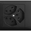 Presa INS 3×T23 16A nero 53mm EDIZIOdue con mors. innest 