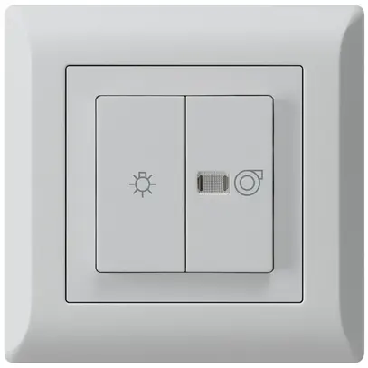 Interrupteur lumineux ENC kallysto.line gris clair 1/1L symbole lumineux+ventil. 