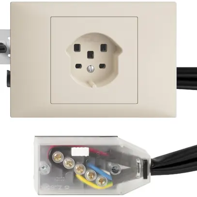 Presa INS EDIZIOdue T25 16A crema 53mm per cavo piatto Technofil 