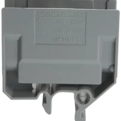 Abzweigklemme Woertz 16…35mm² 125A 750V Schraubanschluss 2×1 G-Schiene grau 