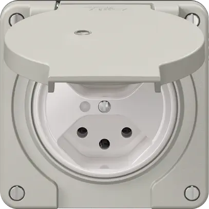 Steckdose NEVO N.CO, 2×T13, IP21, m.LED, lichtgrau 