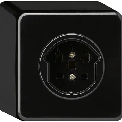 Presa AP basico T25 nero con morsetti a vite 