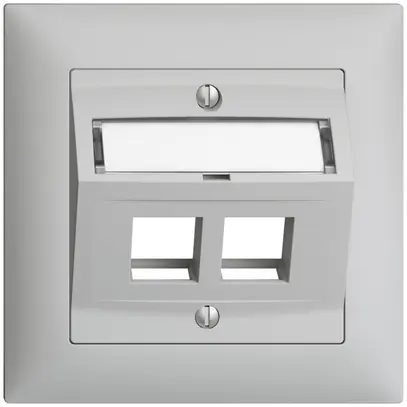 Kit d.montage ENC Edue FMI, a.capot d.sortie oblique, p.2×Keystone, gris clair 