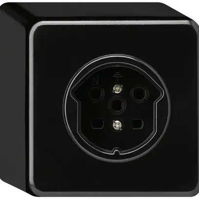 Presa AP basico T15 nero con morsetti a vite 